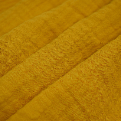 Bavardez le tissu jaune teint de Gauze Fabric Crinkle Double Gauze de la crêpe 130GSM