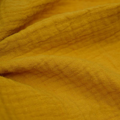 Bavardez le tissu jaune teint de Gauze Fabric Crinkle Double Gauze de la crêpe 130GSM