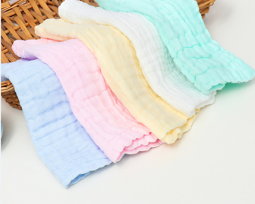 Trois couches de coton mou rose Gauze Fabric Yarn Dyed 144X114 confortable