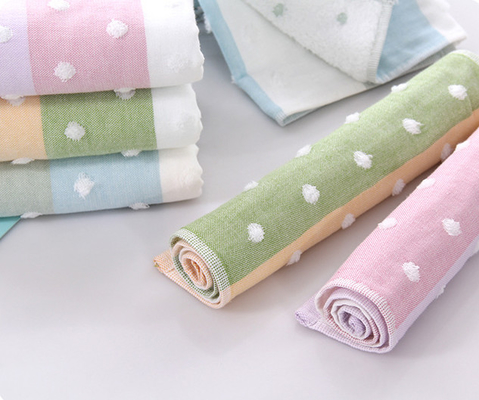 Tissu vif de jacquard de coton de la crêpe 100 de modèle trois couches