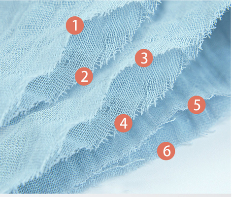 Six peaux naturelles de Gauze Fabric No Flurescent Agent de crêpe de couche amicales