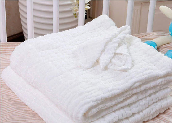 crêpe blanche de fibre de Gauze Fabric No Fluorescent Agent de bébé de la ride 32S