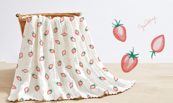 Couverture infantile florale d'enveloppe de Gauze Fabric 165gsm de coton d'enfant intelligent naturel