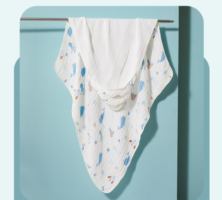 Couche florale peignée Gauze Blanket No Chemical du coton 40S Gauze Fabric 6