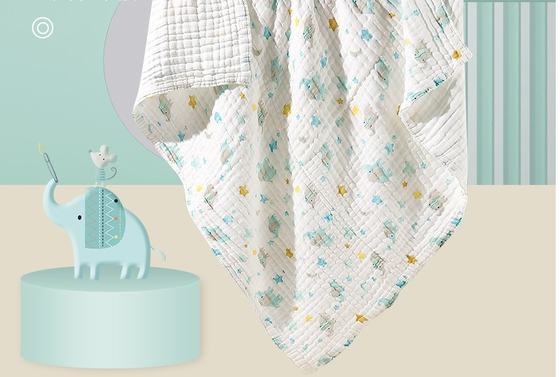 Cinq couches de 240GSM Gauze Fabric Swaddle Blanket Fabric mince respirable