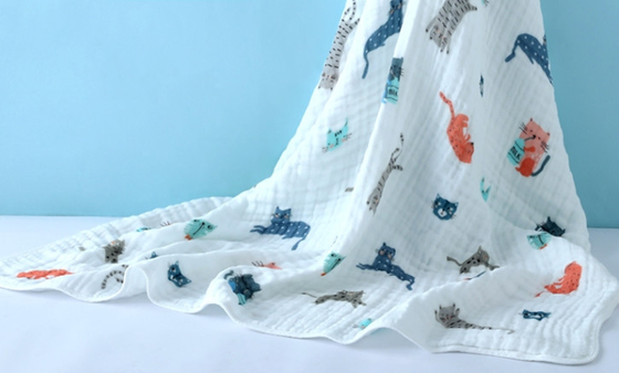 La bulle écologique sûre Gauze Fabric de coton coton de 4 couches enveloppent le tissu