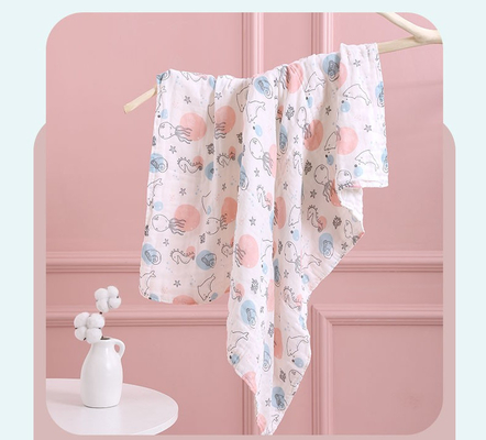Cinq couches de 240GSM Gauze Fabric Swaddle Blanket Fabric mince respirable