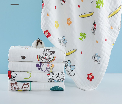 100% Gauze Fabric imprimé en bambou