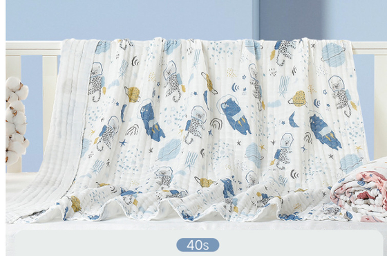 32S antibactérien a imprimé Gauze Fabric que le bambou de 100% enveloppent la couverture