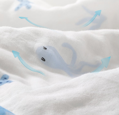Coton imprimé environnemental Gauze Fabric 260GSM Gauze Burp Cloths Six Layers