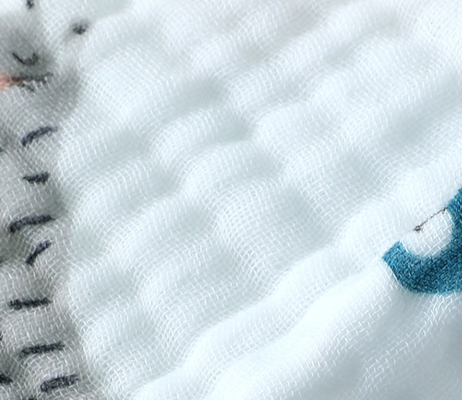 La coutume de trois couches a imprimé Gauze Fabric
