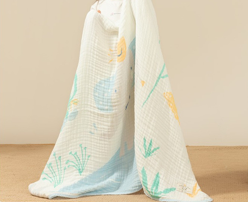 Gauze Fabric For Baby Clothing imprimé par coton détordu multicouche pelucheux