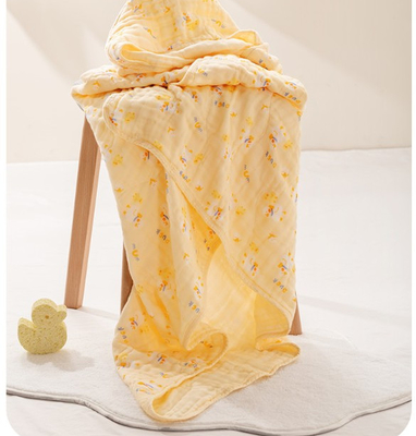 La peignée de la coutume de coton a imprimé Gauze Fabric que les enfants de 170gsm enveloppent la serviette de Bath