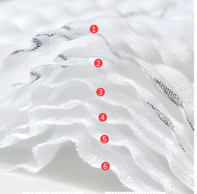 Six couches de pli Gauze Fabric 250GSM Gauze Fabric en vrac de coton