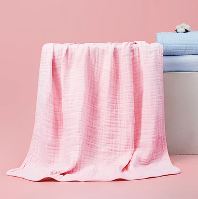 Serviettes nouveau-nées jaunes roses multicouche de Bath de bébé de Gauze Fabric 165GSM