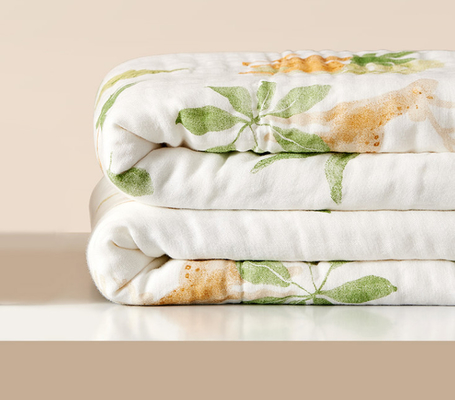 Et jaune bébé Gauze Blankets de Gauze Fabric modelé par fruit vert 220GSM