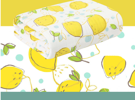 Et jaune bébé Gauze Blankets de Gauze Fabric modelé par fruit vert 220GSM