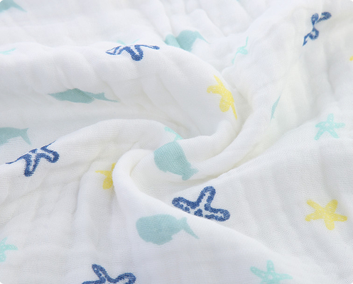 Stabilité coton floral Gauze Fabric Gauze Bath Towel de quatre couches 57 pouces