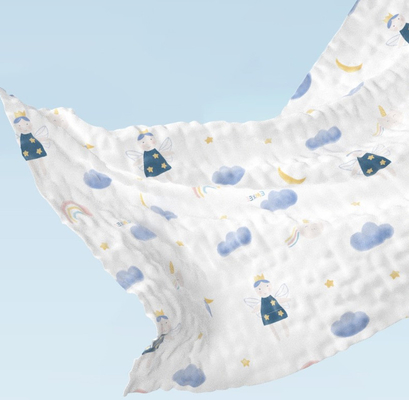 Réactif en imprimant 6 couches Gauze Fabric 58 pouces gardez le bébé chaud pour envelopper le tissu