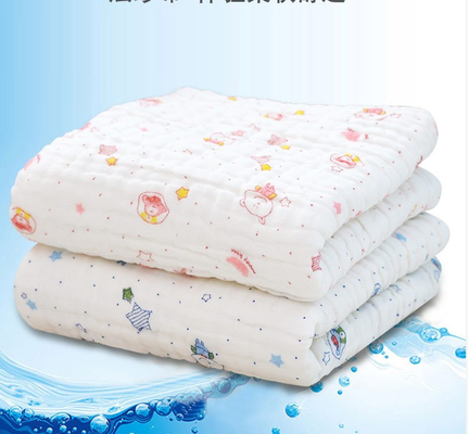 Crêpe 250GSM absorption de Gauze Fabric Lovely Pattern Moisture de 6 couches