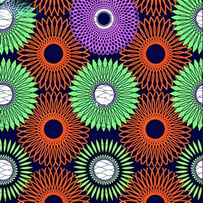 Tissu d'impression 100% coton africain avec des couleurs vives et une largeur de 115 cm