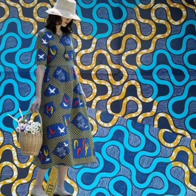 Tissu africain en cire 100% coton avec une grande résistance aux plis et des couleurs vives pour robes Ankara et Kitenge