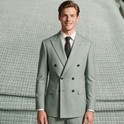 Tissu d'ameublement TR 240 g/m² avec motif à carreaux subtil - 85 % polyester, 11 % rayonne, 4 % élasthanne, tissu d'uniforme
