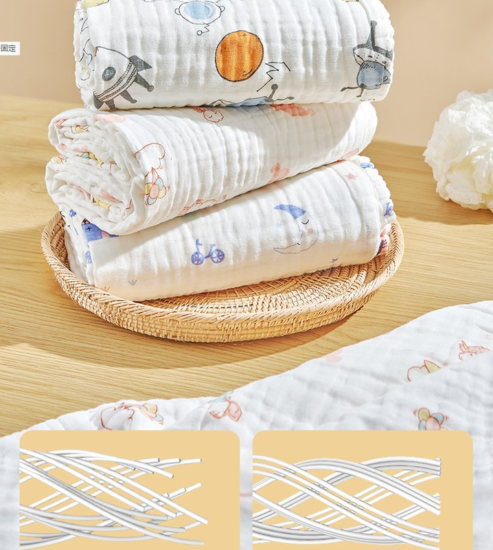 Couverture nouveau-née colorée confortable de Gauze Fabric Three Layer Kids