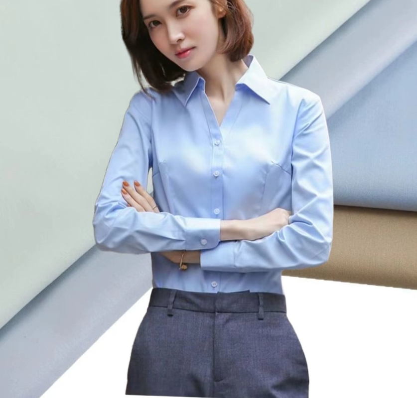 60% de coton 40% de polyester tissus CVC `Pantalons Vêtements de travail quotidiens 125gm Chemises de bureau