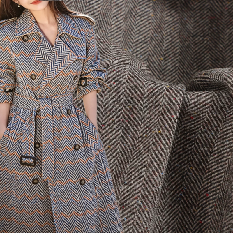 225 GSM Herringbone 50% Vêtement en laine Tissue