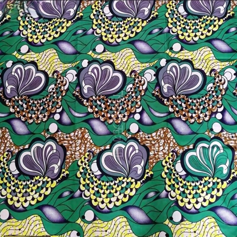 Tissu d'impression 100% coton africain avec des couleurs vives et une largeur de 115 cm