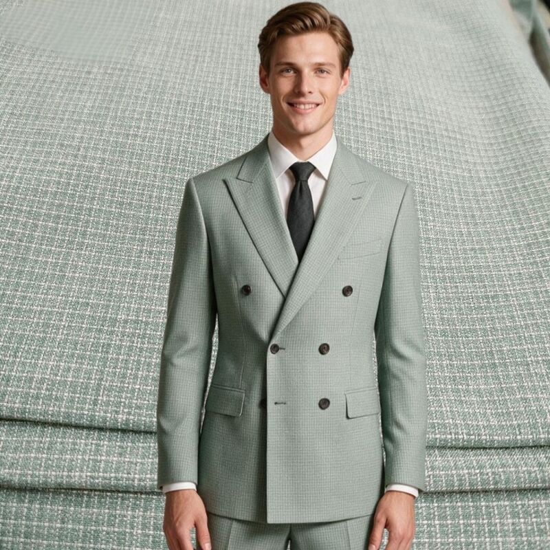 Tissu d'ameublement TR 240 g/m² avec motif à carreaux subtil - 85 % polyester, 11 % rayonne, 4 % élasthanne, tissu d'uniforme