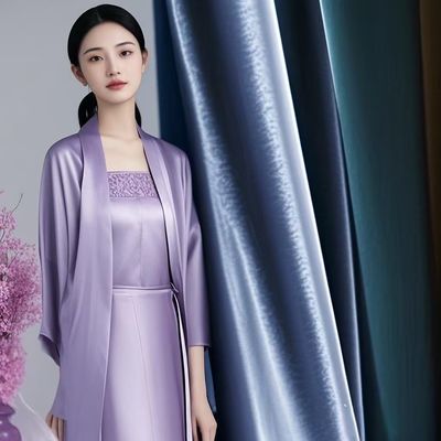 Vêtement en tissu satiné légèrement brillant femme jupe polyester lisse